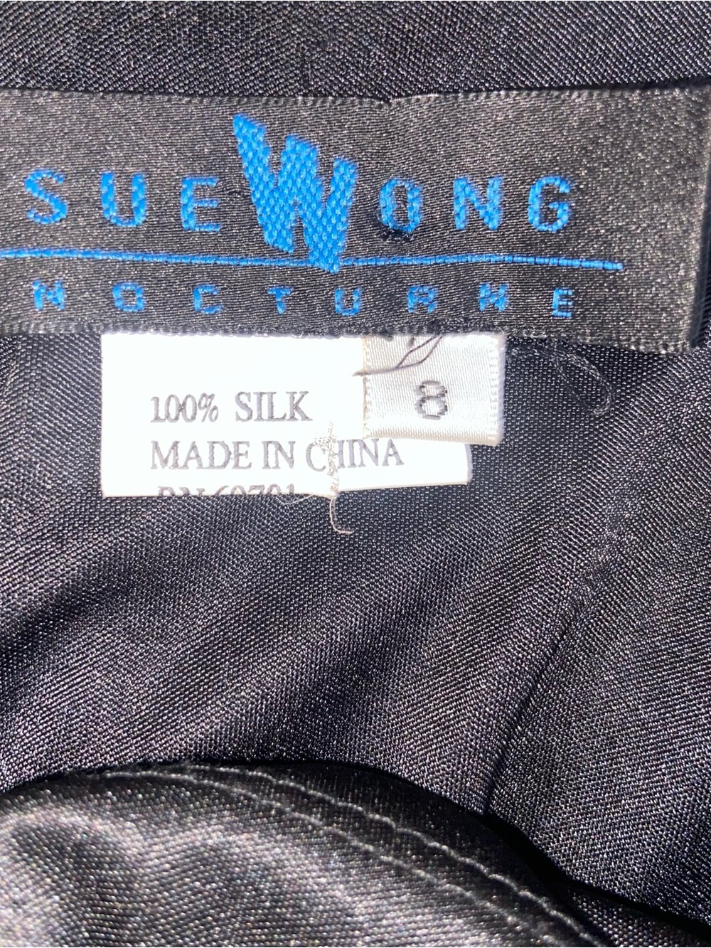 Sue Wong Nocturne Dress Sz 8 Silk Beaded Handkerchief Hem Whimsigoth Fairy Vtg - Picture 13 of 14